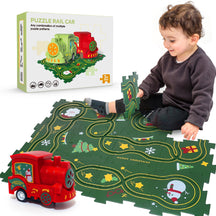 Puzzle Track Racer Car Playset for Toddler Logical Road Builder Brain Teasers Board Game, DIY Assemble Puzzle Mat Rail Train Educational Preschool STEM Montessori Toys for Kids 3+ (Outer Spaces)